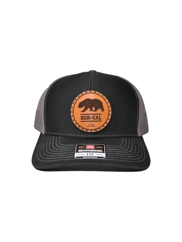 Leather Patch Trucker Cap | Black