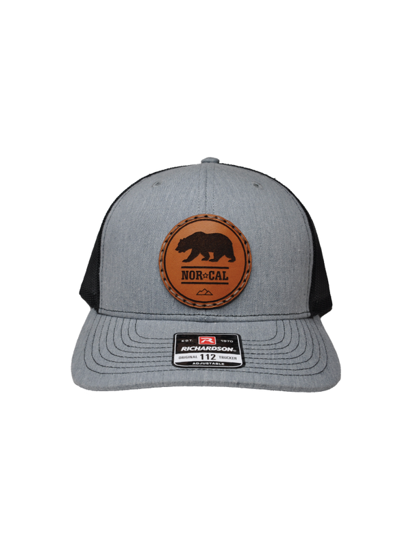 Leather Patch Trucker Cap | Heather Gray