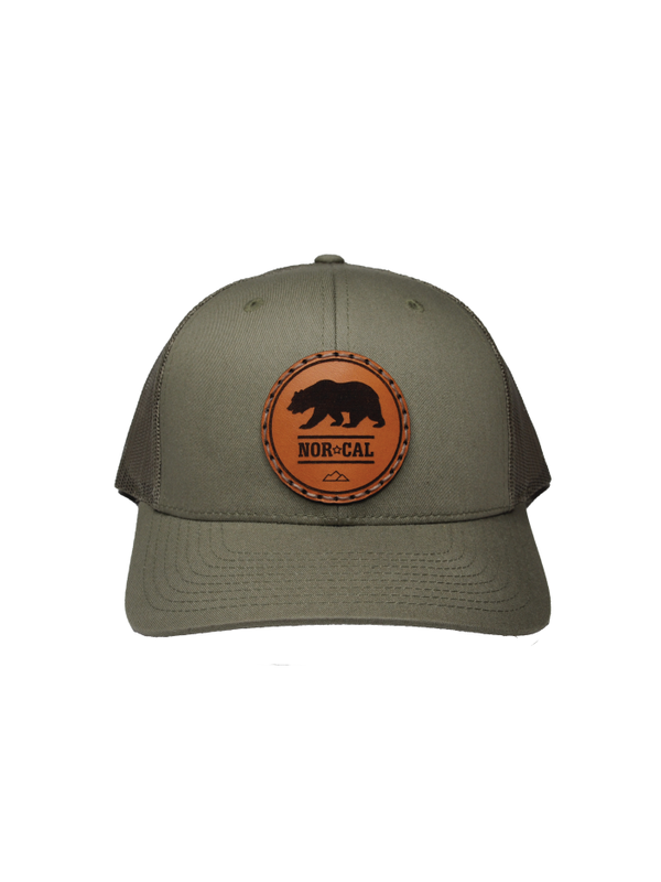 Leather Patch Trucker Cap | Sage Green